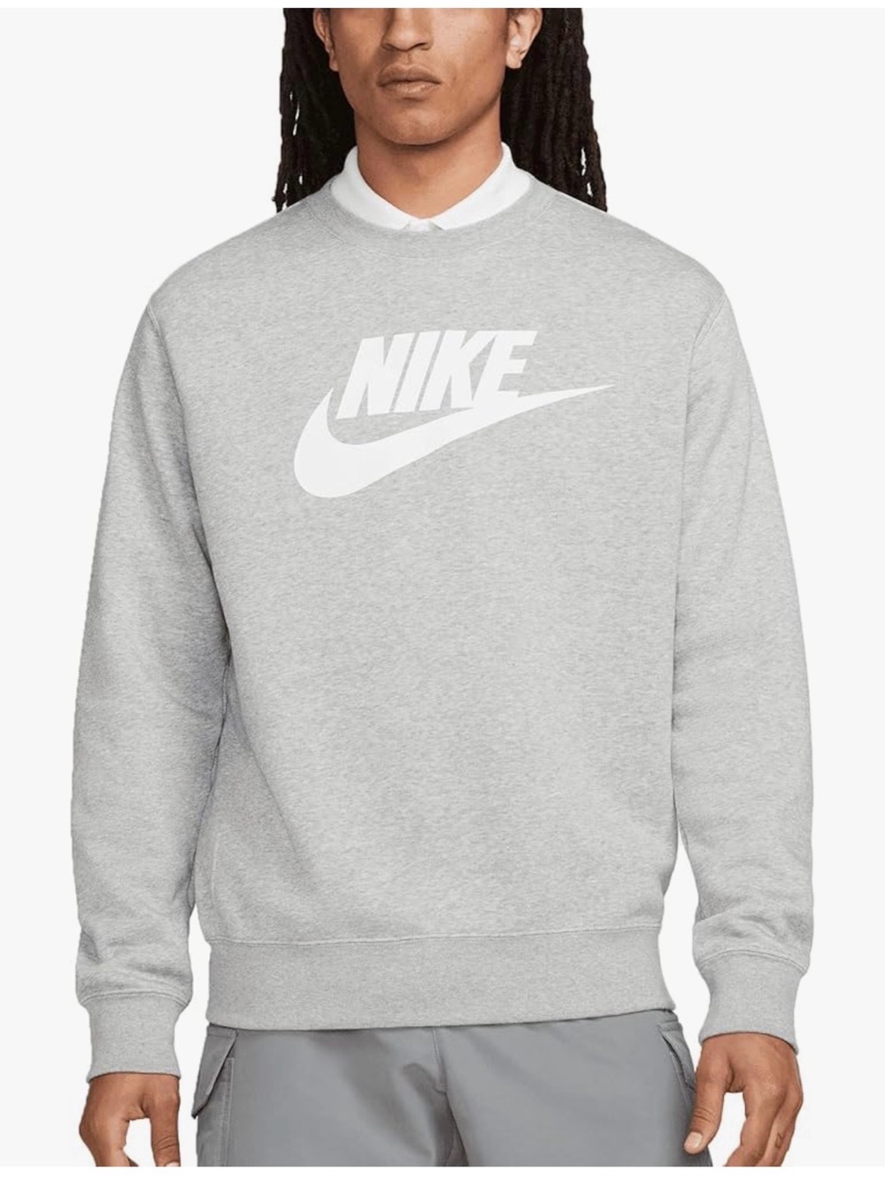 NWT Nike Gray Crewneck Sweatshirt with White Swoosh